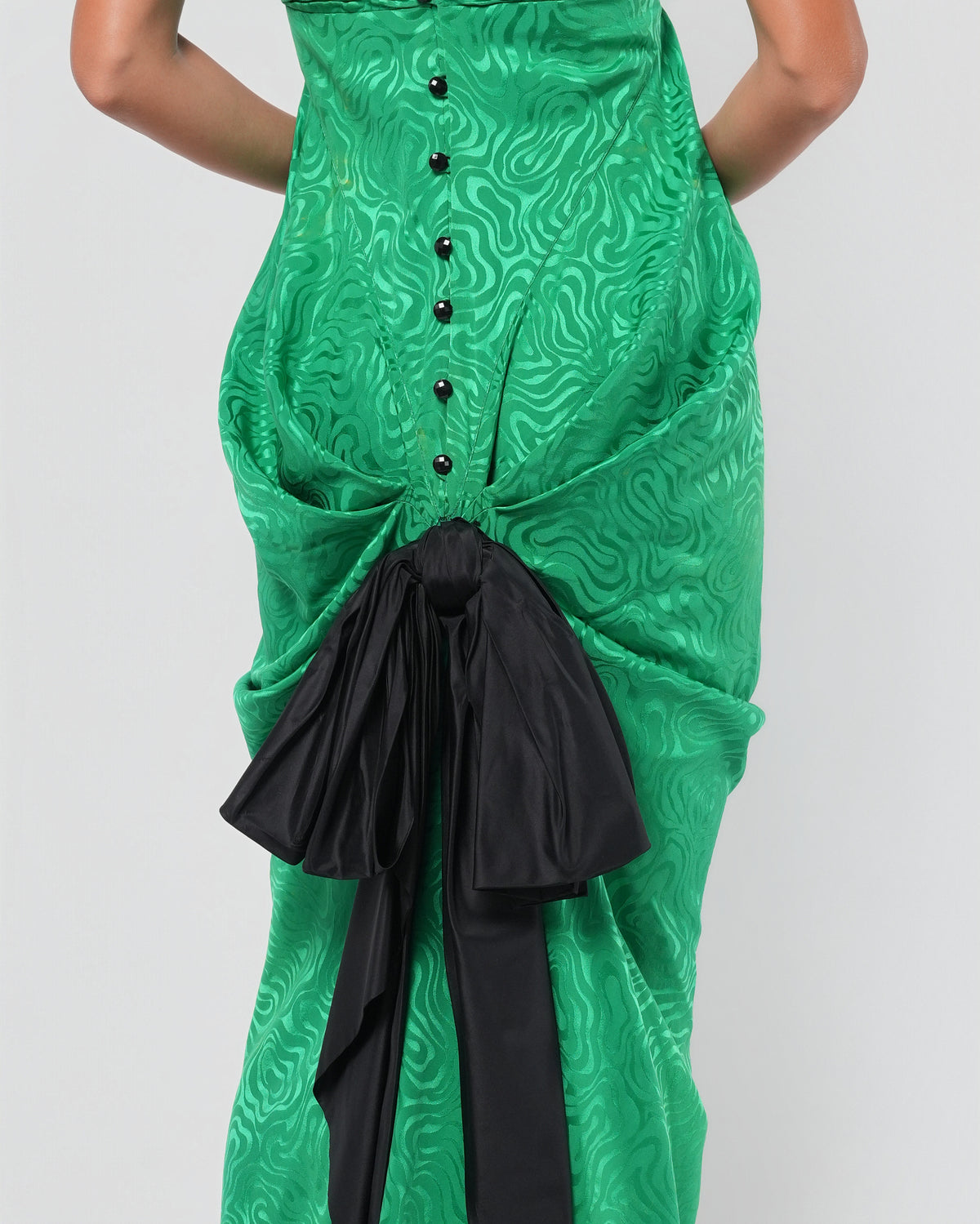 SS 1985 Bow Embellished Runway Gown
