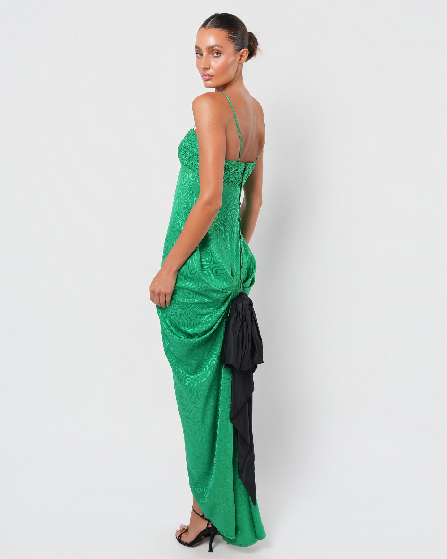 SS 1985 Bow Embellished Runway Gown