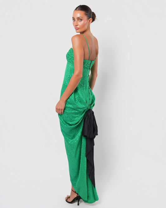 SS 1985 Bow Embellished Runway Gown
