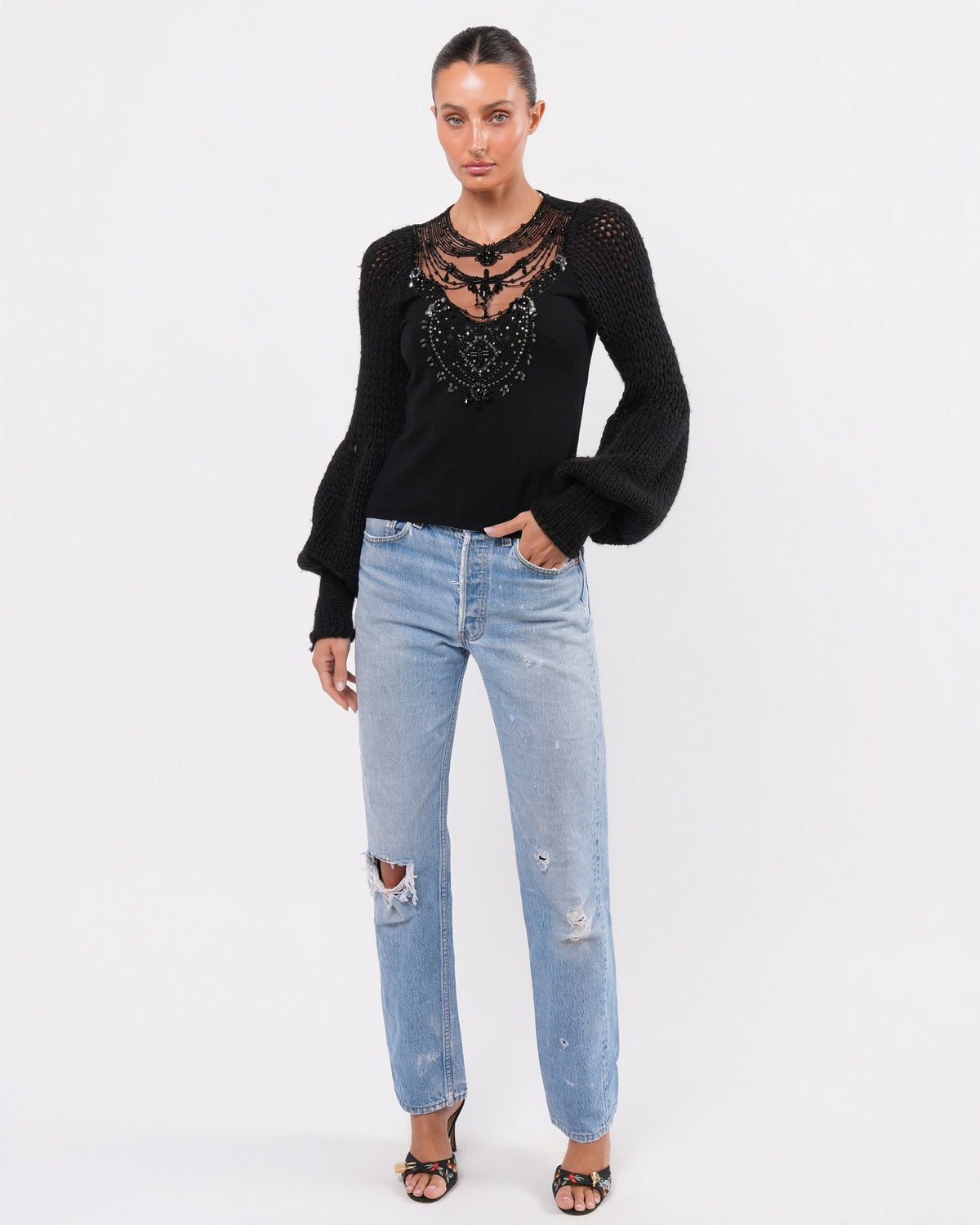 FW 2003 Embellished Knit Runway Top