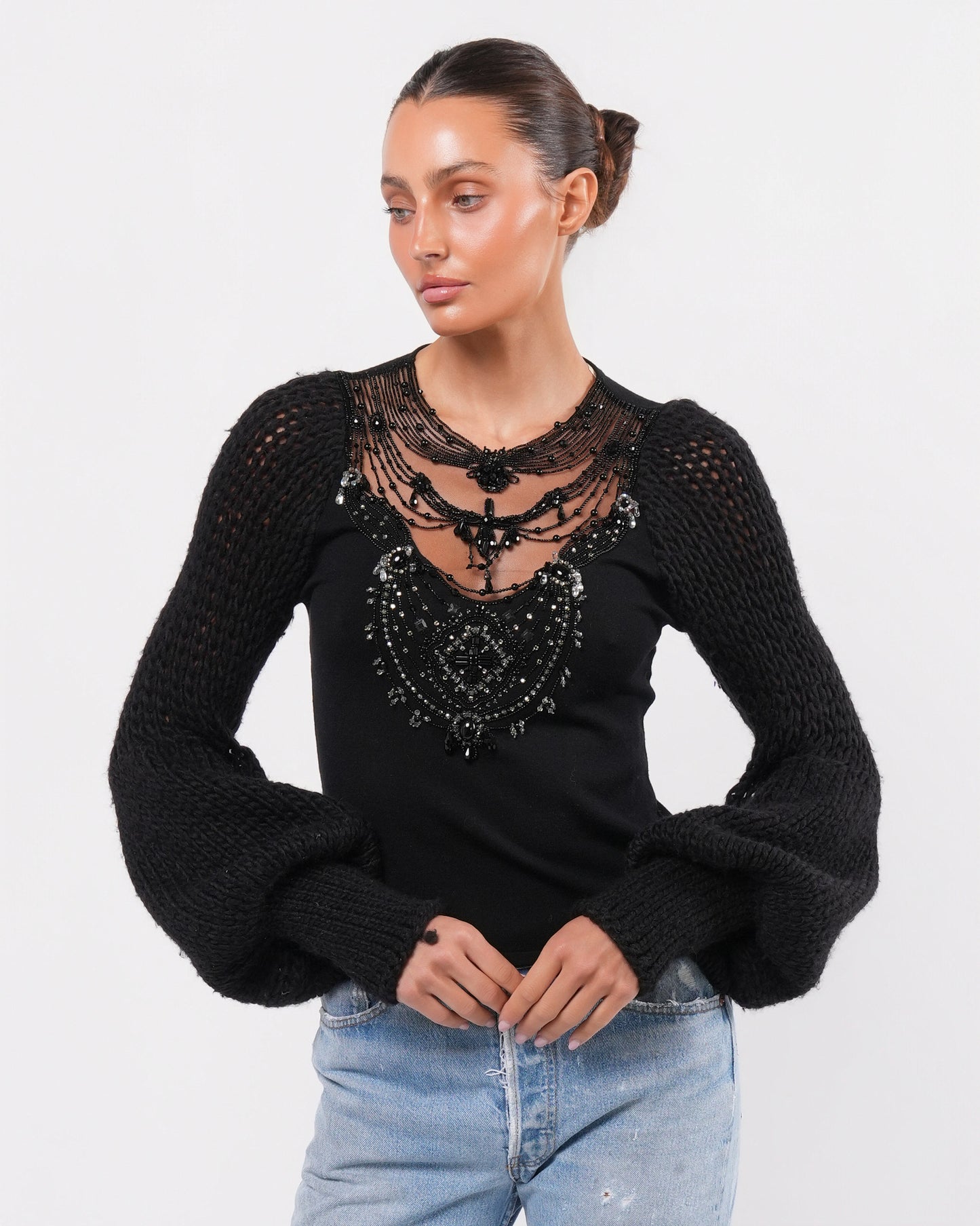 FW 2003 Embellished Knit Runway Top