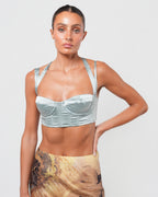 SS 2004 Silk Bustier With Feather Detail
