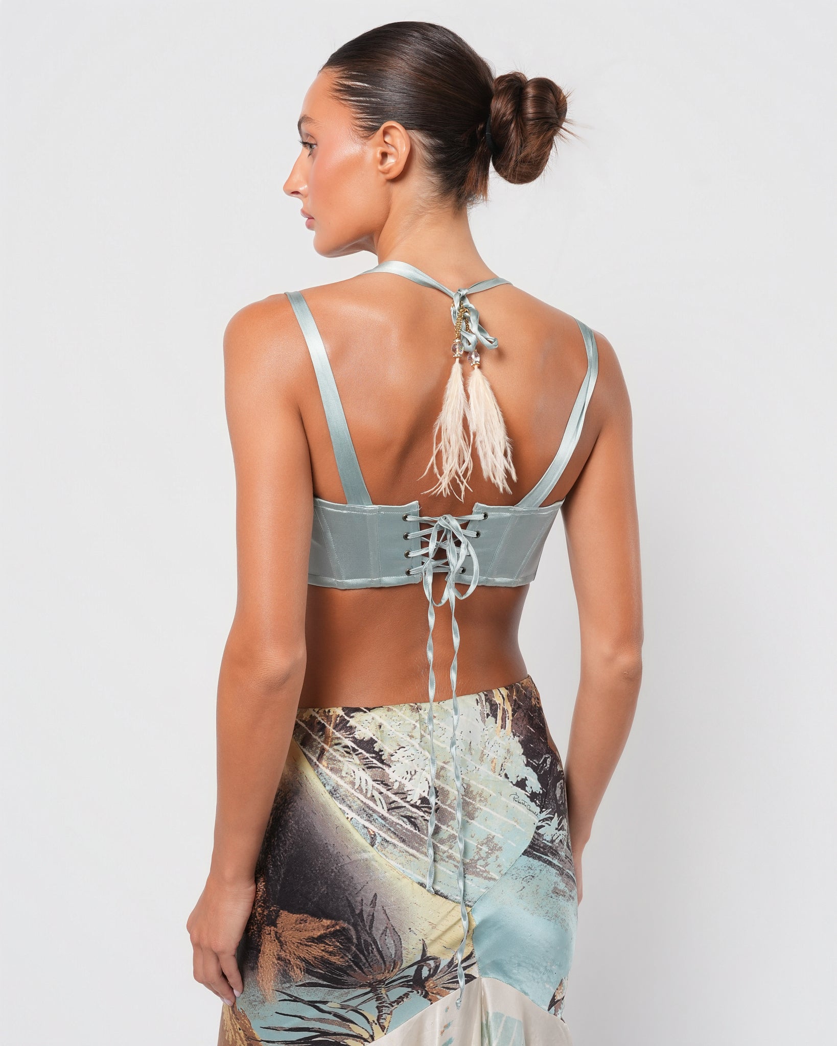 SS 2004 Silk Bustier With Feather Detail – Justin Reed