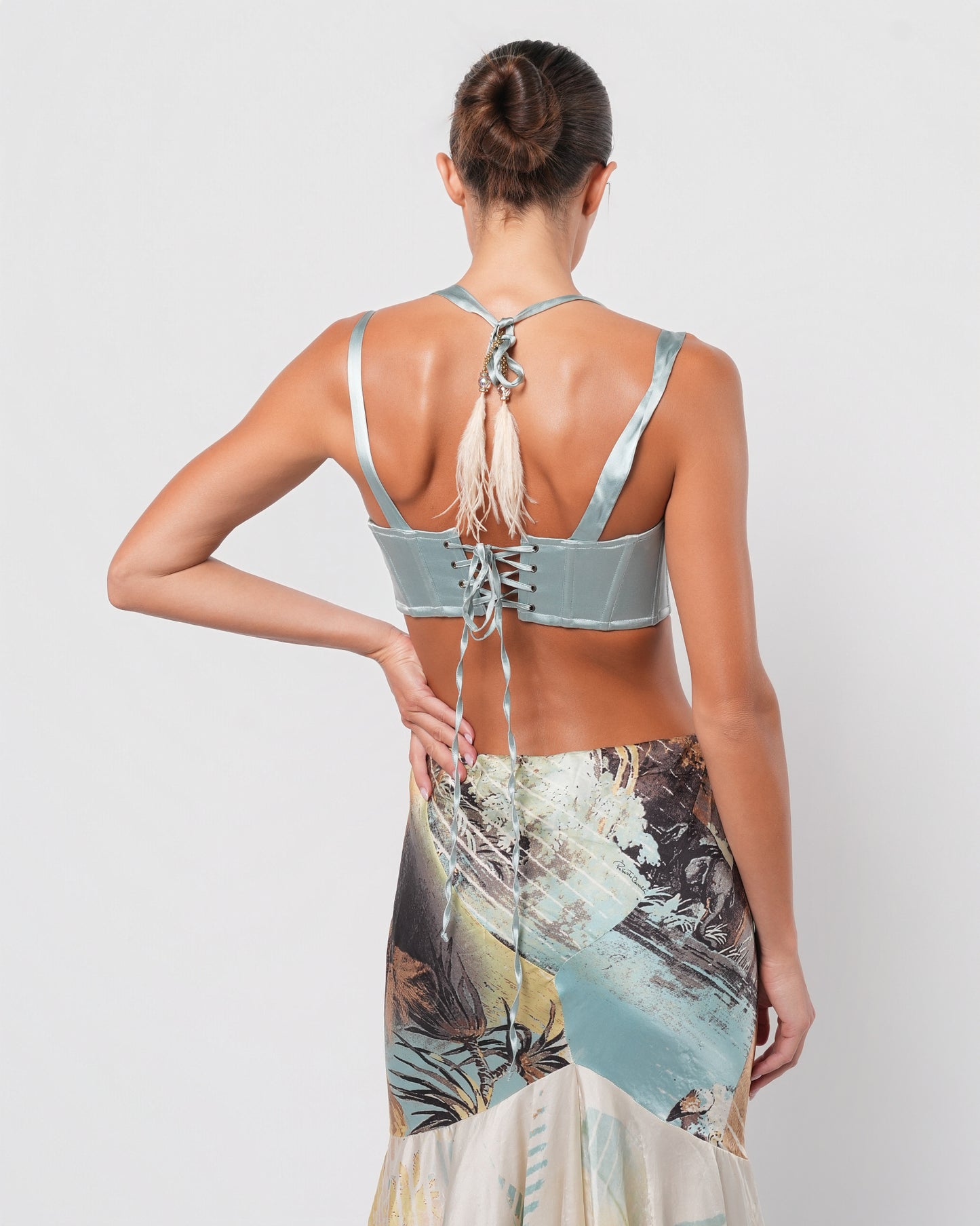 SS 2004 Silk Bustier With Feather Detail