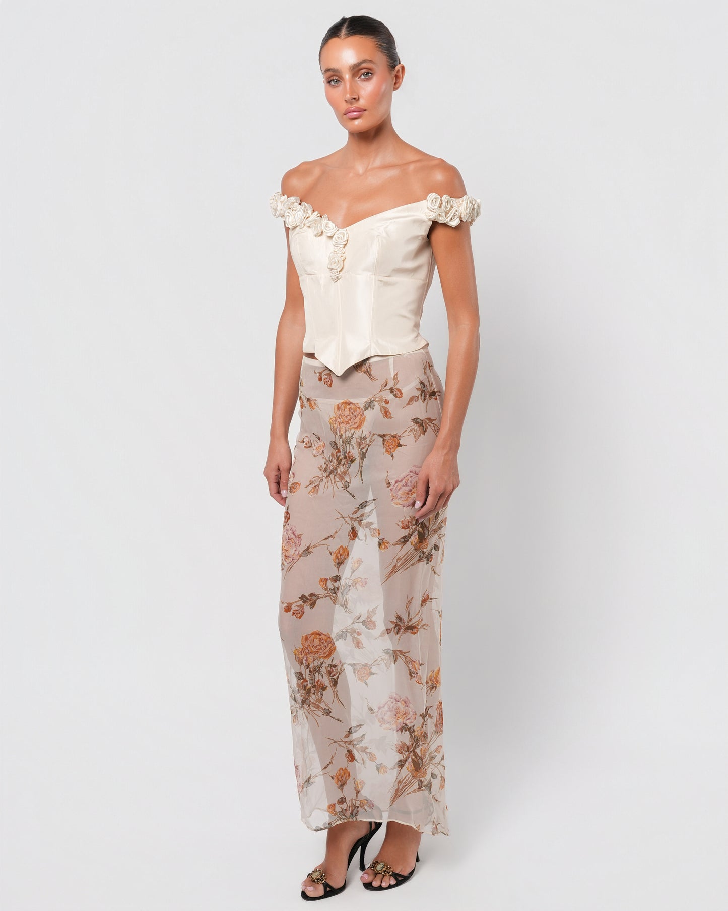 Floral Embellished Bustier