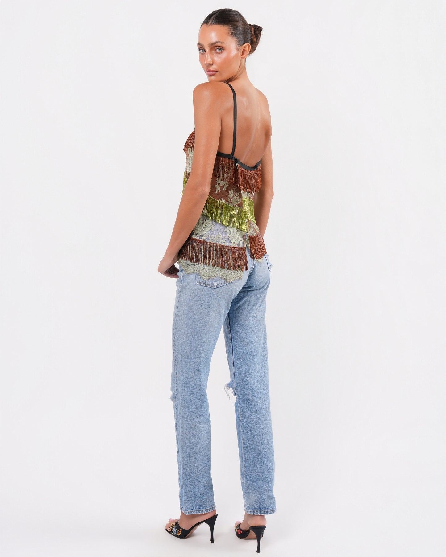 SS 2000 Runway Beaded Lace Top