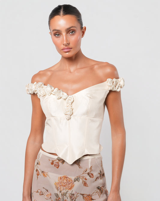 Floral Embellished Bustier