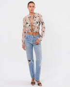 SS 2000 Abstract Print Shirt And Bra Set