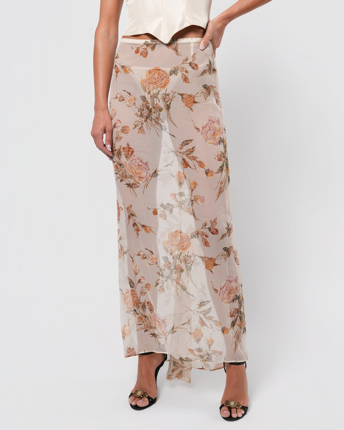 SS 1997 Sheer Floral Skirt