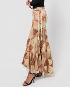 Patchwork Skirt With Tulle Underlayer