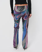 SS 2002 Suede And Leather Patchwork Pants