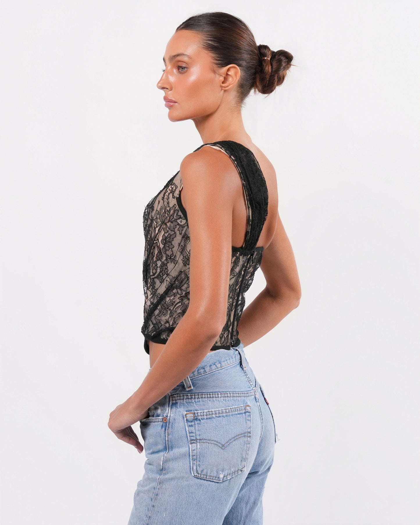 FW 1996 Lace One-Shoulder Corset