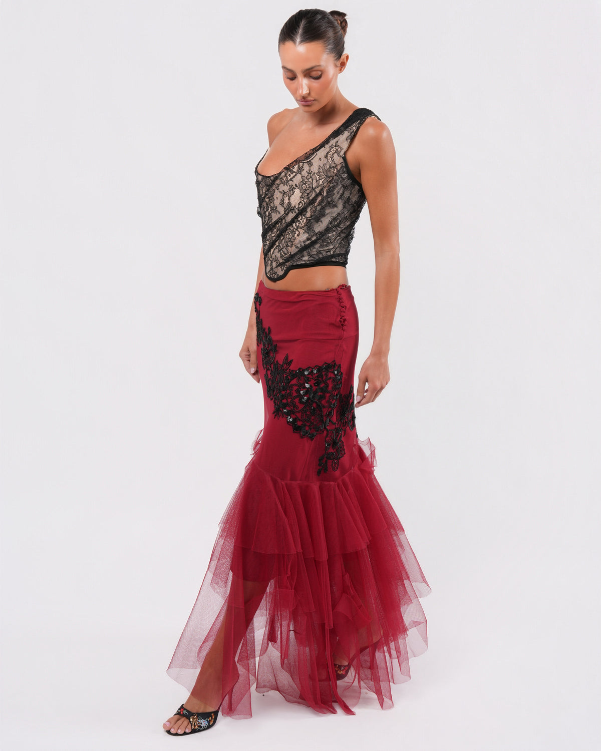 FW 2006 Embroidered Tulle Skirt