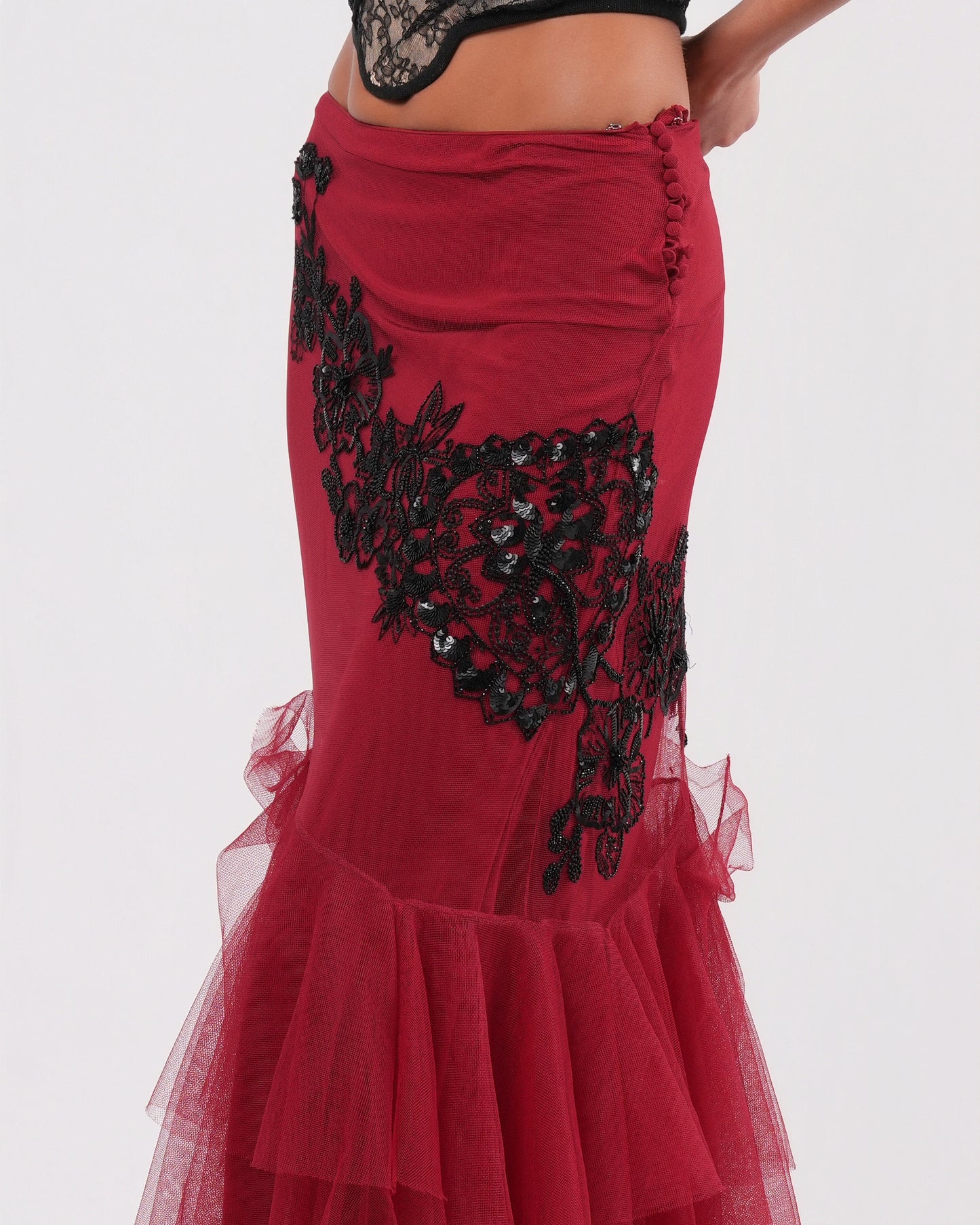 FW 2006 Embroidered Tulle Skirt