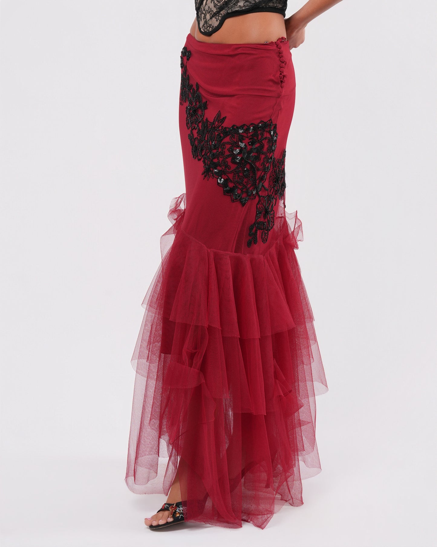 FW 2006 Embroidered Tulle Skirt