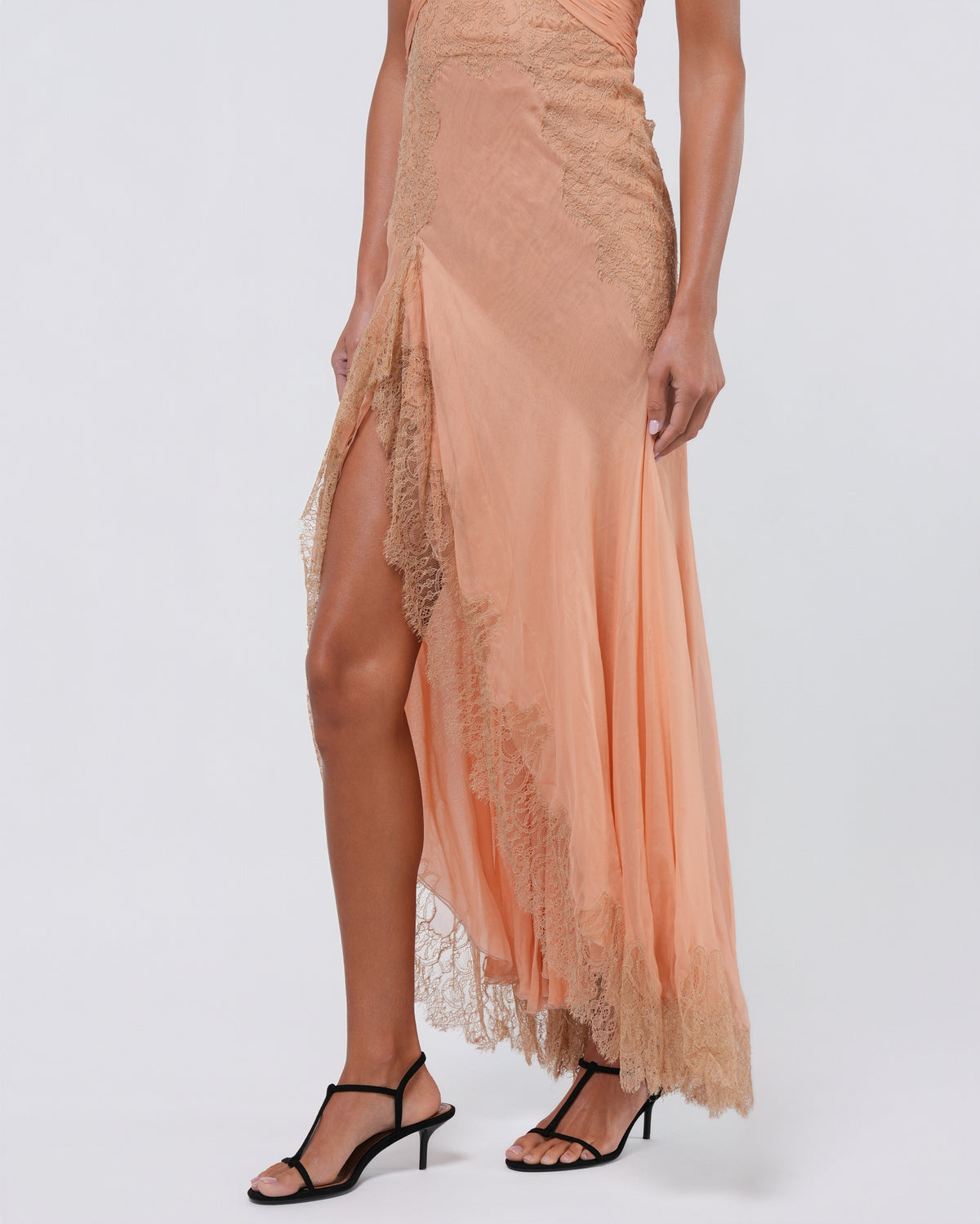 SS 2003 Runway Silk And Lace Gown With Oroton Chainmail Detail