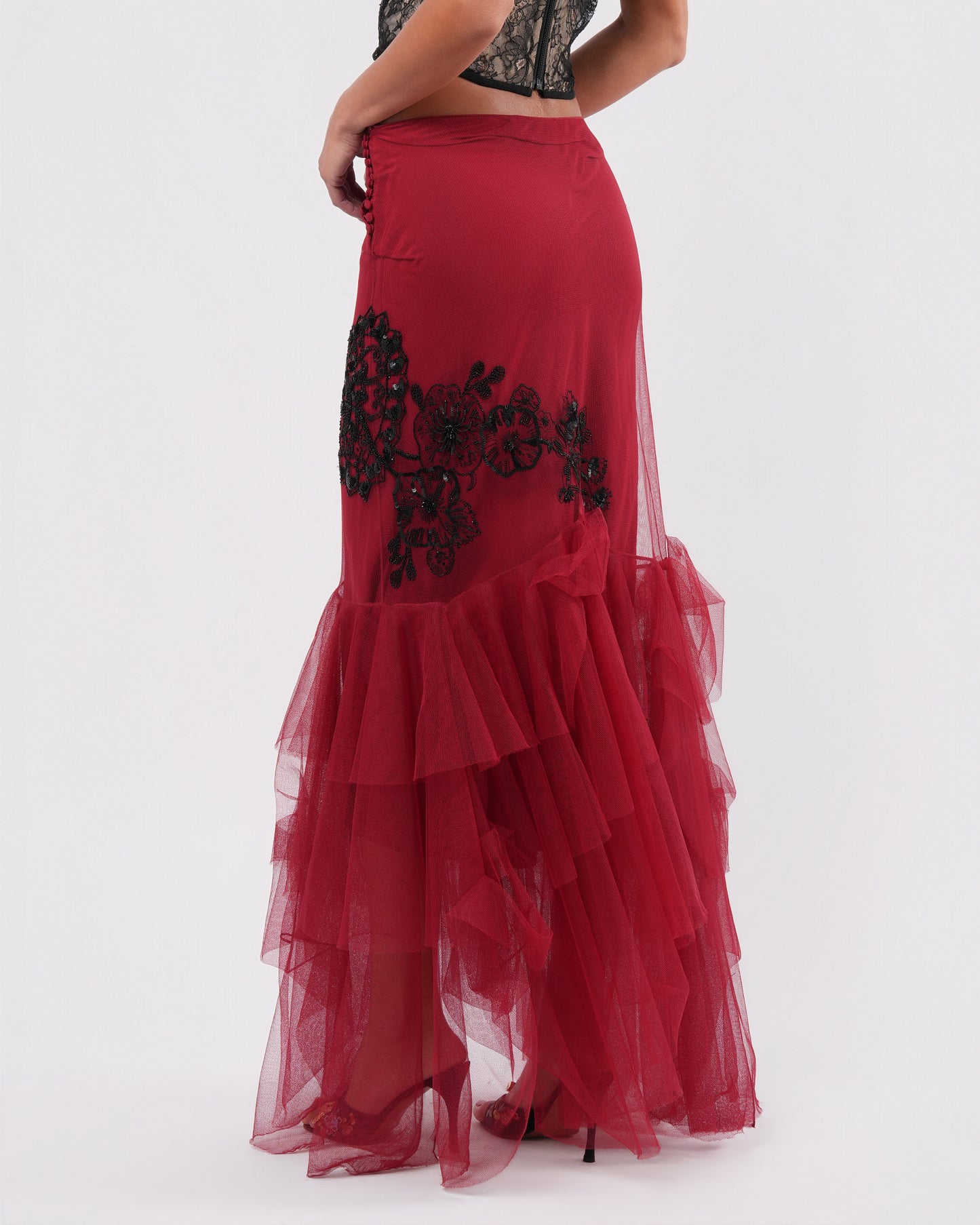 FW 2006 Embroidered Tulle Skirt