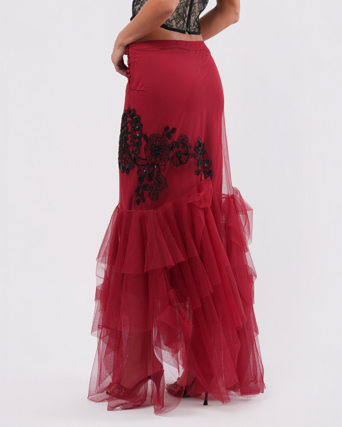 FW 2006 Embroidered Tulle Skirt