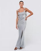 SS 2004 Pale Blue Gown With "Dior" Metal Detail