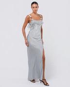 SS 2004 Pale Blue Gown With "Dior" Metal Detail