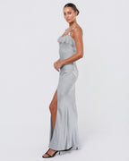 SS 2004 Pale Blue Gown With "Dior" Metal Detail