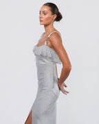 SS 2004 Pale Blue Gown With "Dior" Metal Detail