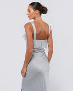 SS 2004 Pale Blue Gown With "Dior" Metal Detail