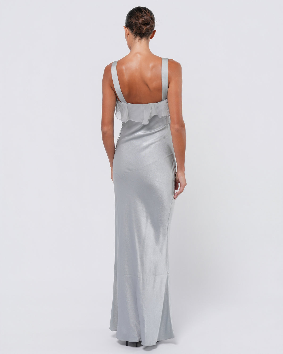 SS 2004 Pale Blue Gown With "Dior" Metal Detail