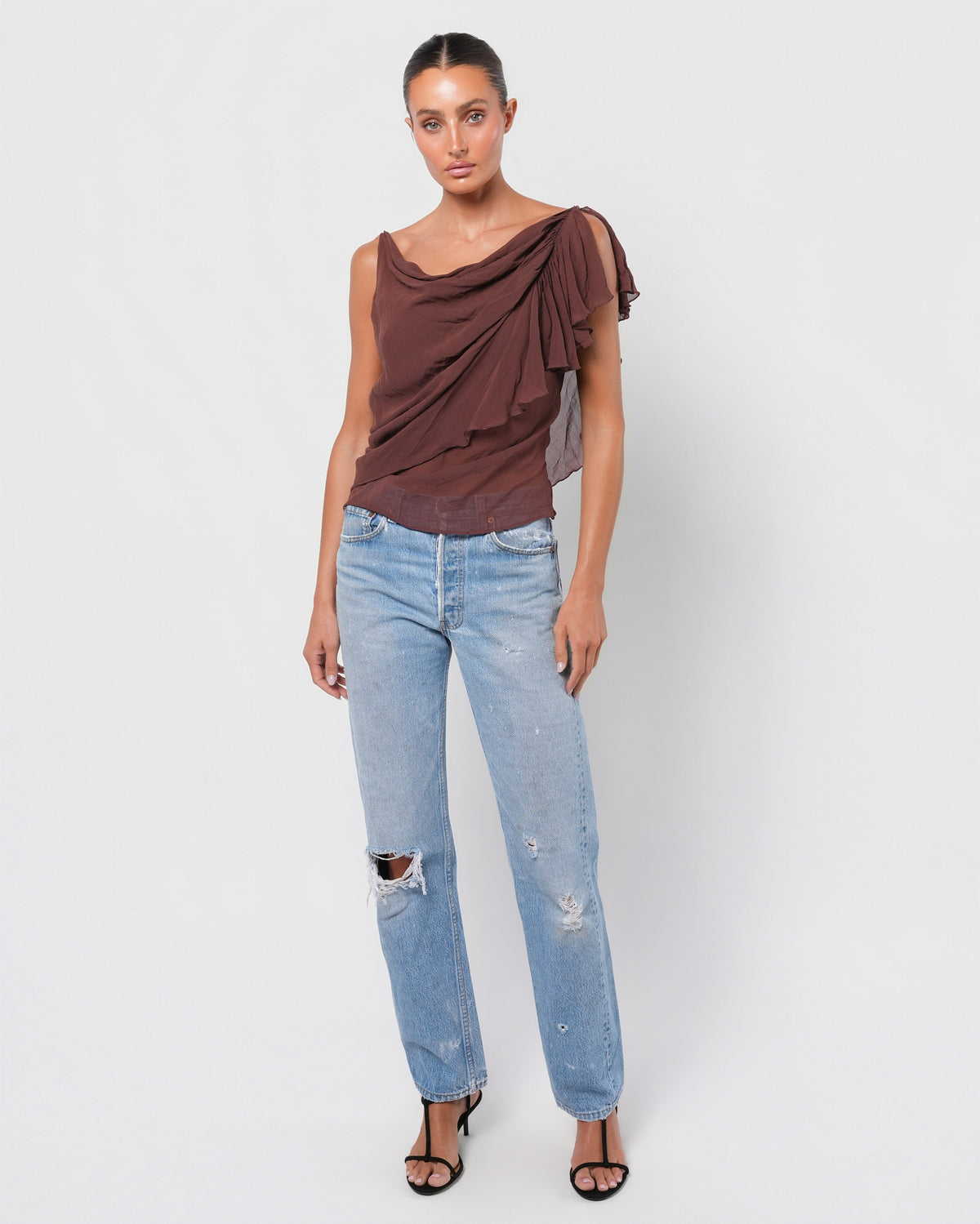 Stella McCartney Era SS 2001 Silk Ruffled Top