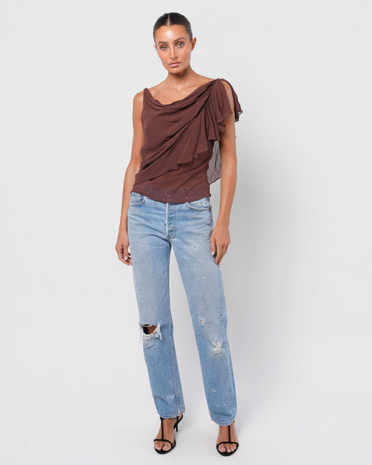 Stella McCartney Era SS 2001 Silk Ruffled Top
