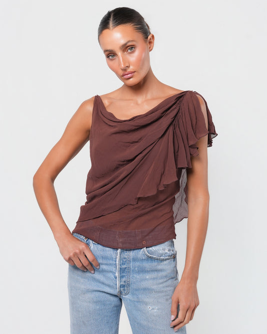 Stella McCartney Era SS 2001 Silk Ruffled Top
