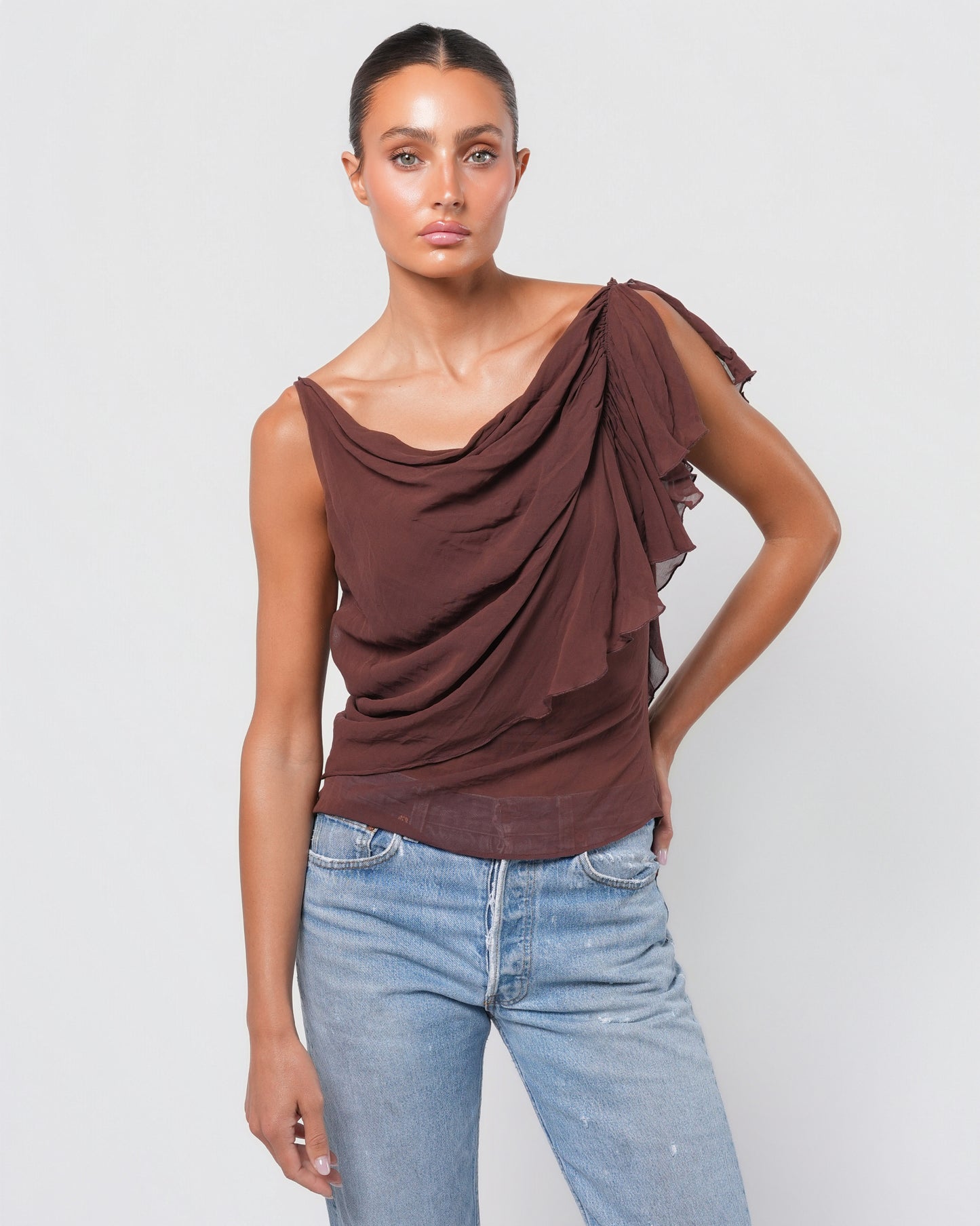 Stella McCartney Era SS 2001 Silk Ruffled Top