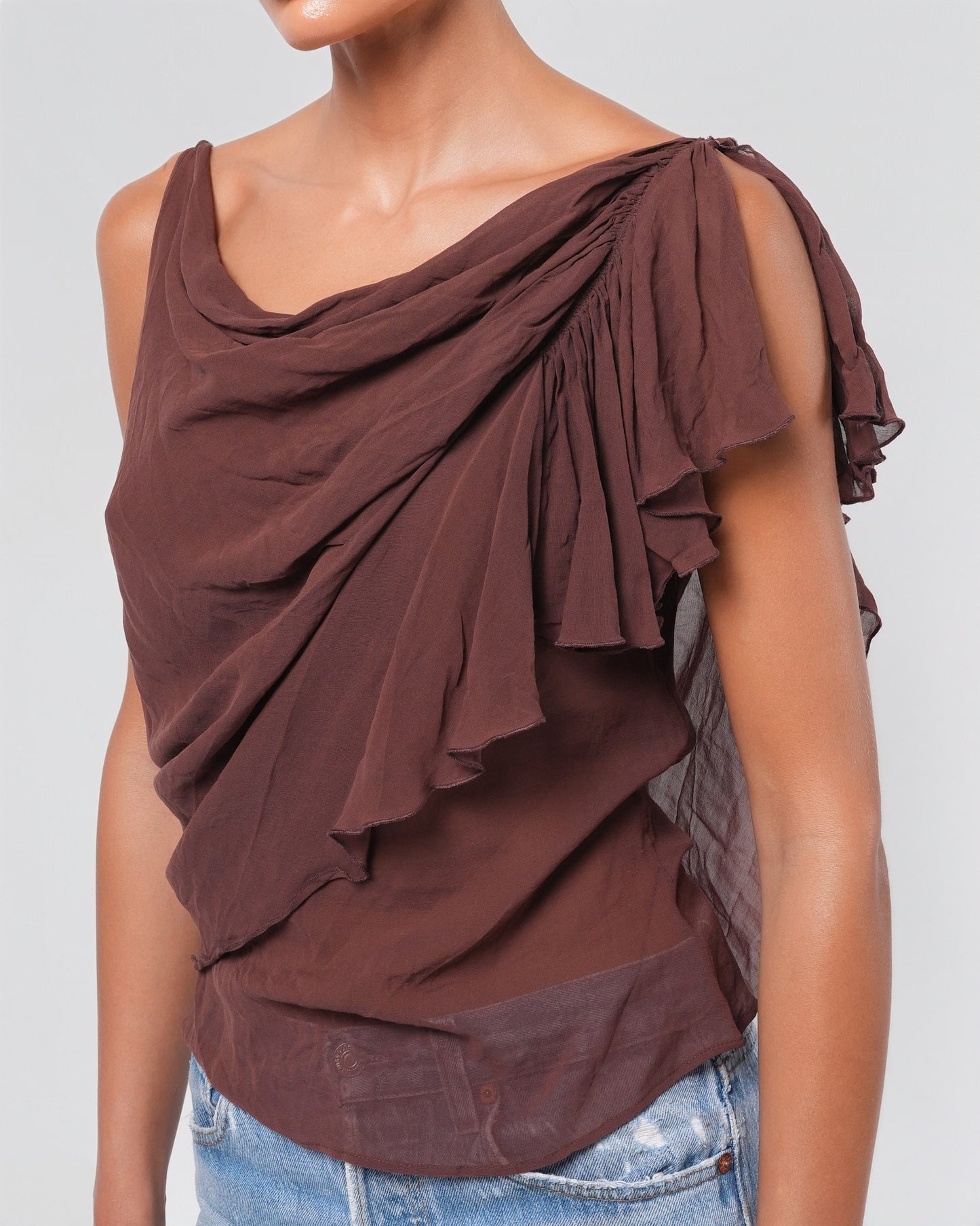 Stella McCartney Era SS 2001 Silk Ruffled Top