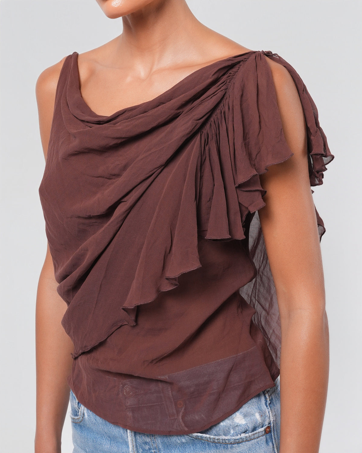 Stella McCartney Era SS 2001 Silk Ruffled Top
