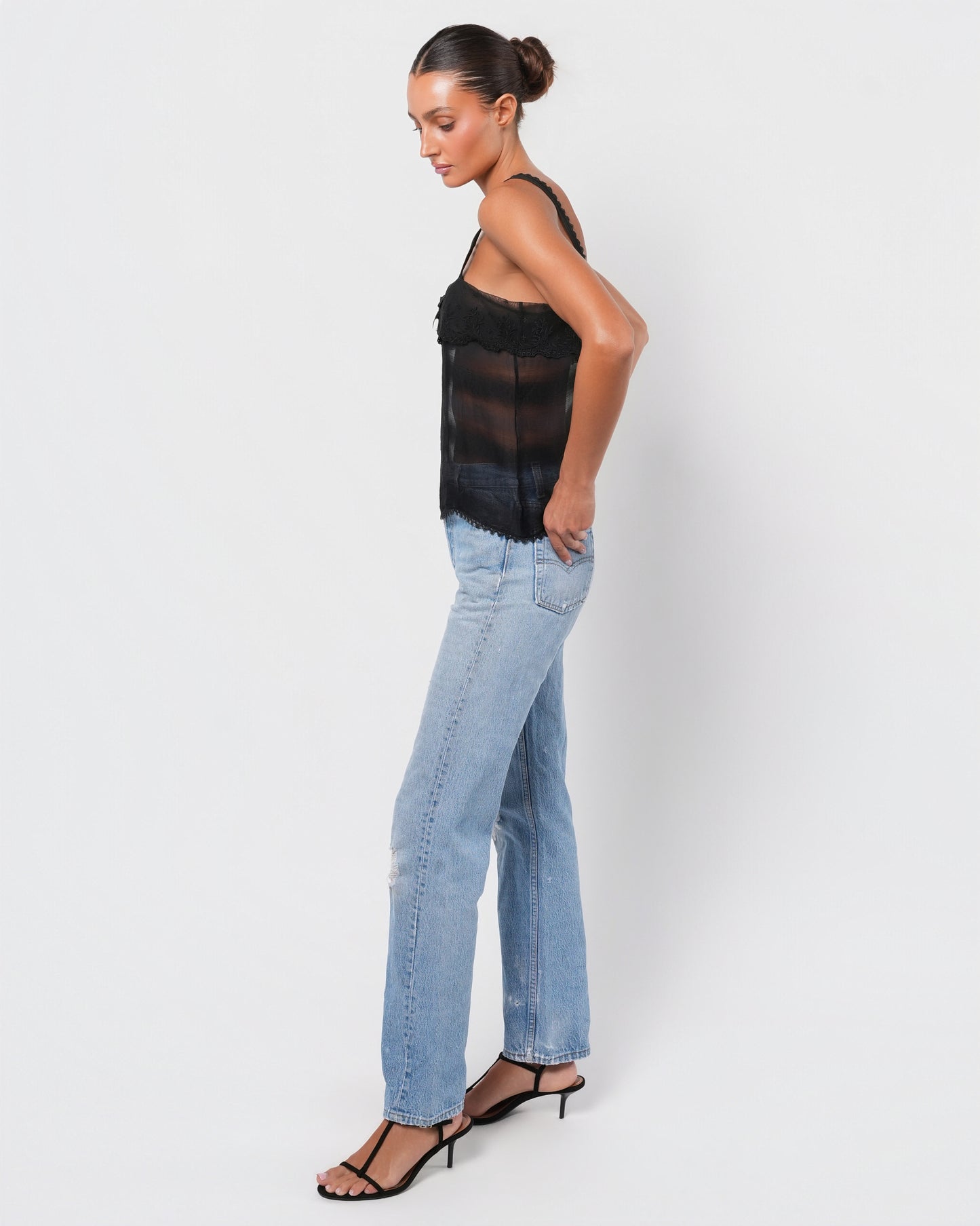 FW 2005 Tank Top With Pearl And Stone Detail