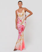 SS 2001 Runway Elizabeth Taylor Print Backless Gown