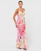 SS 2001 Runway Elizabeth Taylor Print Backless Gown