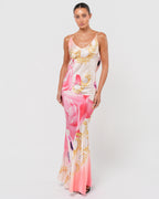 SS 2001 Runway Elizabeth Taylor Print Backless Gown