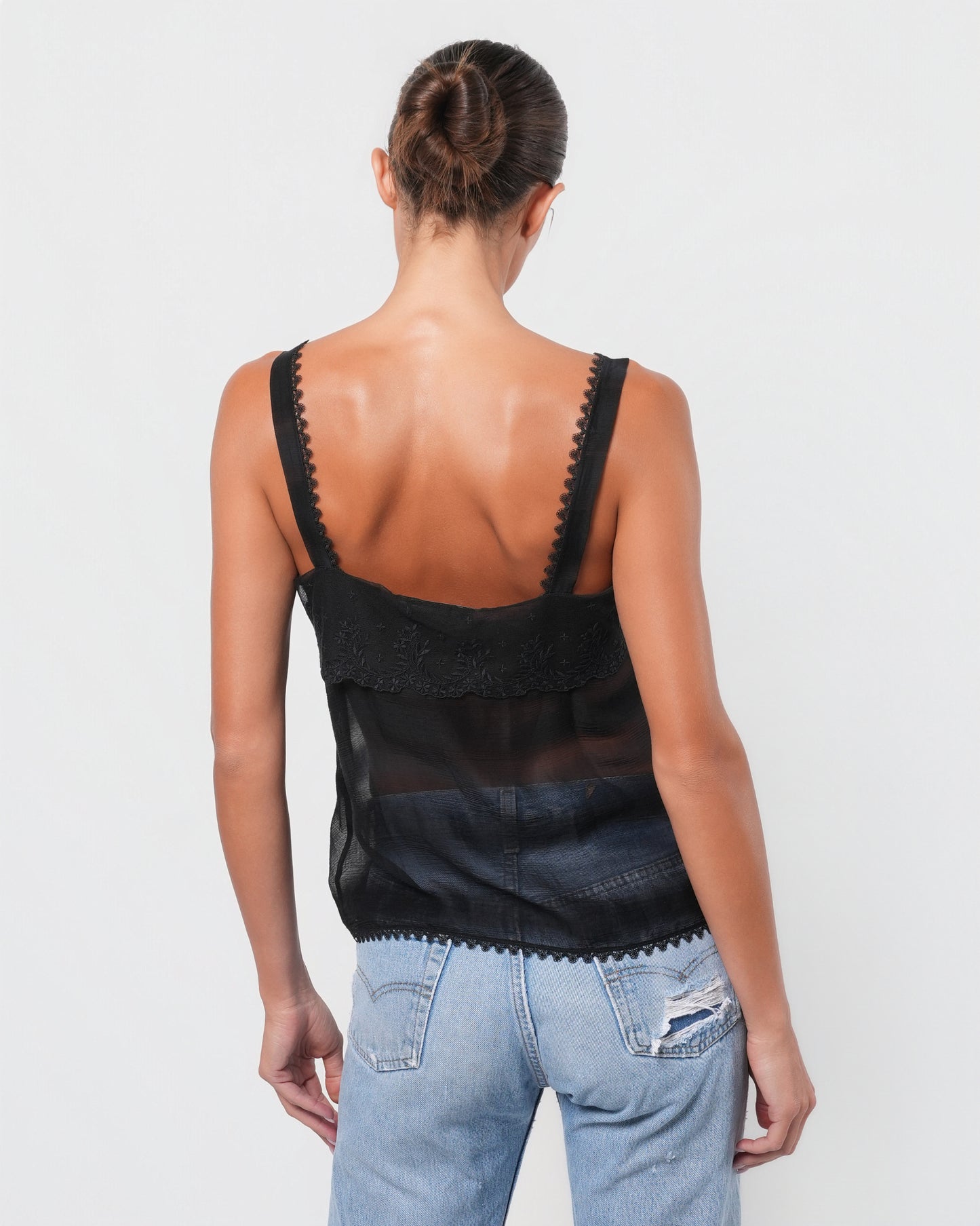 FW 2005 Tank Top With Pearl And Stone Detail