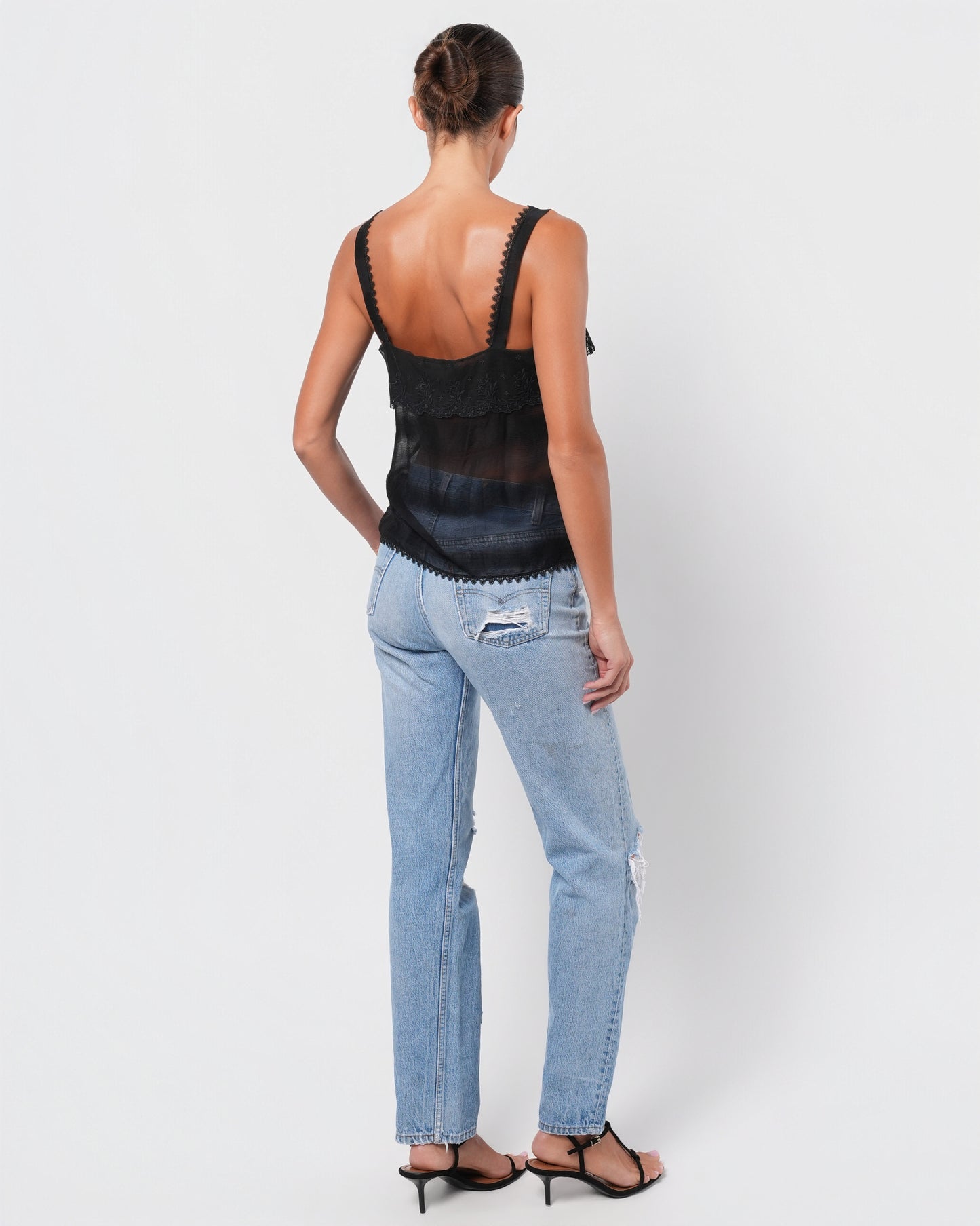 FW 2005 Tank Top With Pearl And Stone Detail
