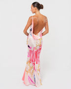 SS 2001 Runway Elizabeth Taylor Print Backless Gown