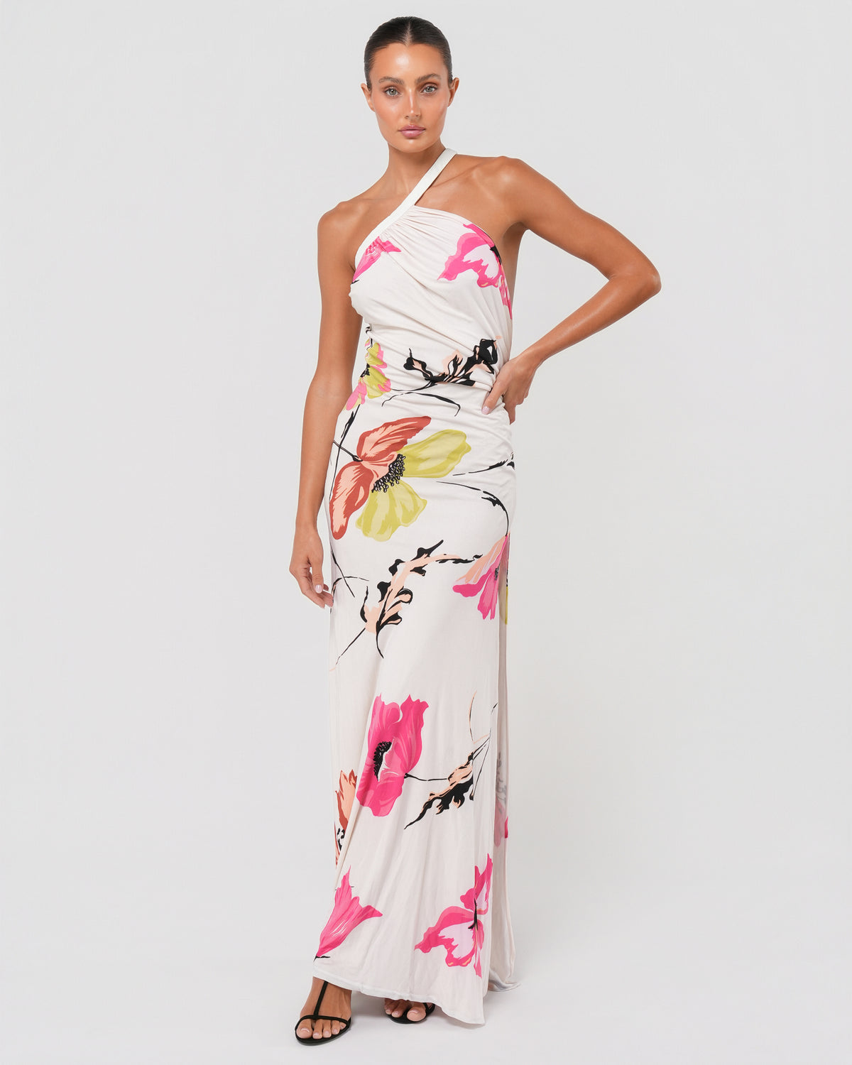 SS 2001 Floral Gown With Leather Strap