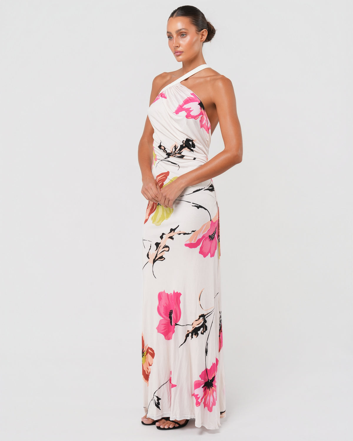 SS 2001 Floral Gown With Leather Strap