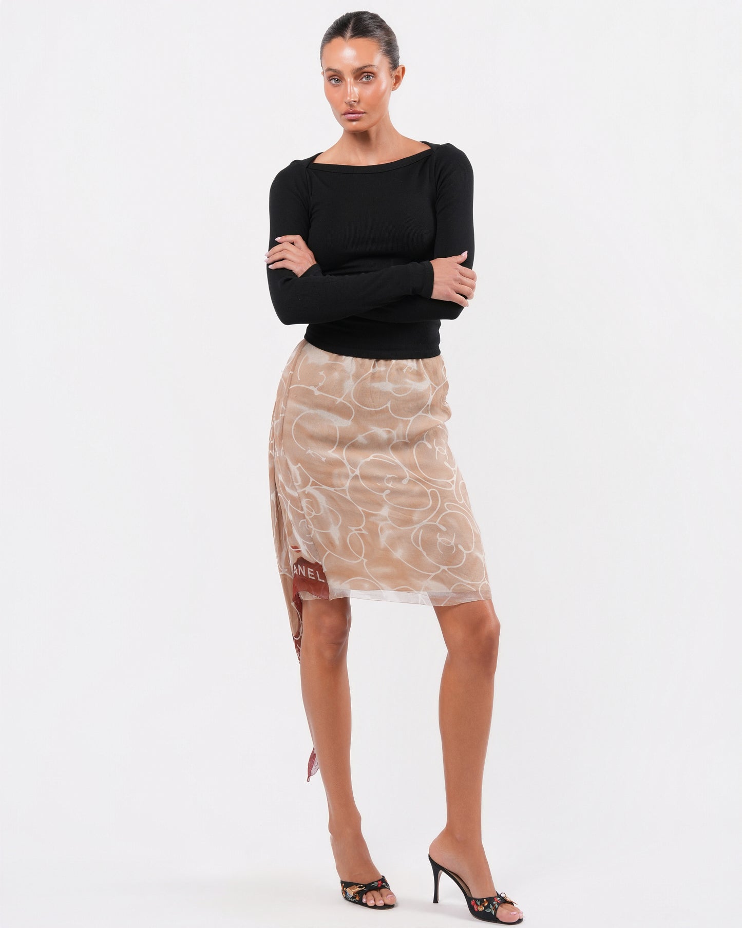 SS 1999 Camellia Print Skirt