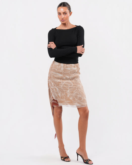 SS 1999 Camellia Print Skirt