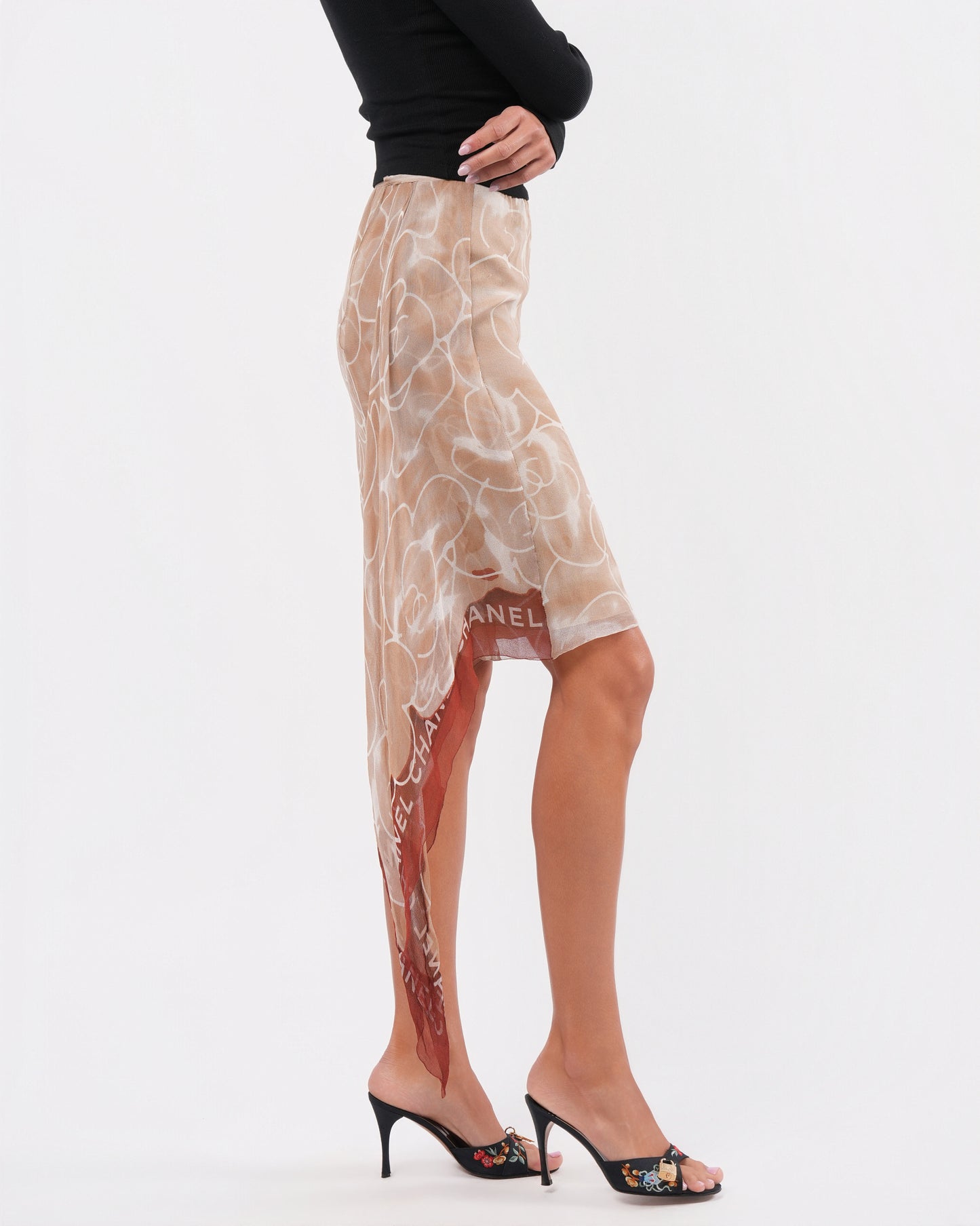 SS 1999 Camellia Print Skirt