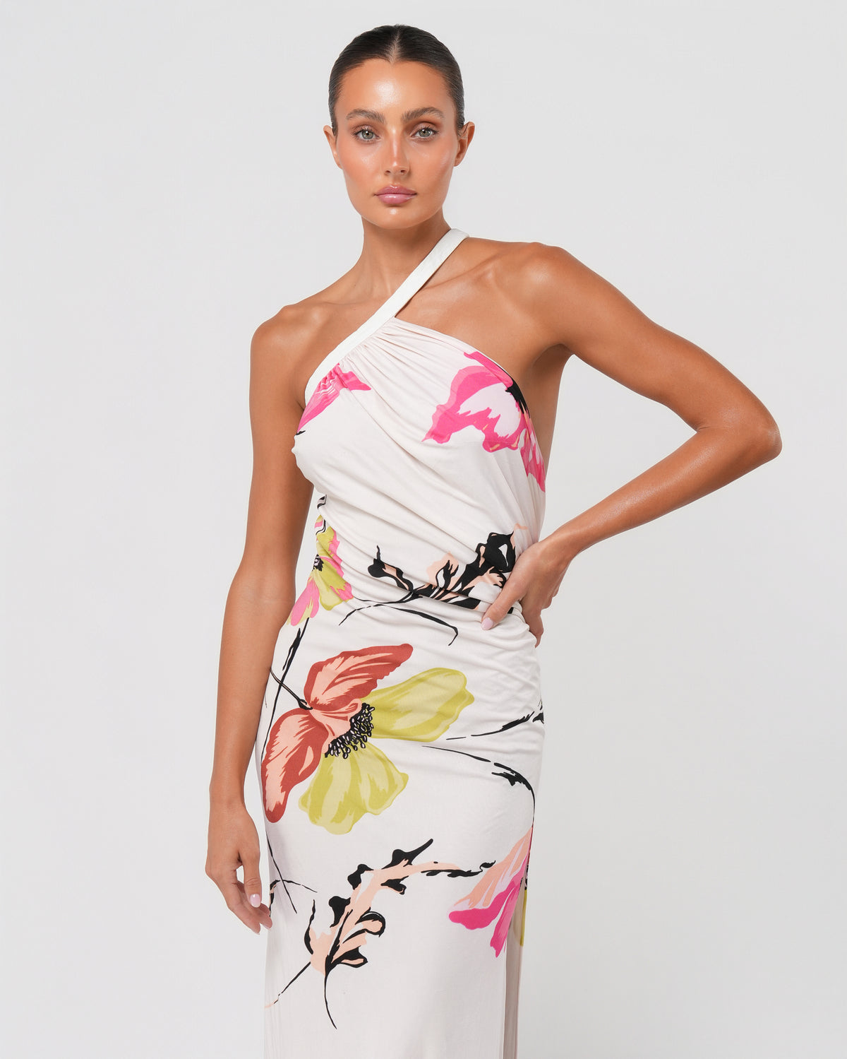 SS 2001 Floral Gown With Leather Strap