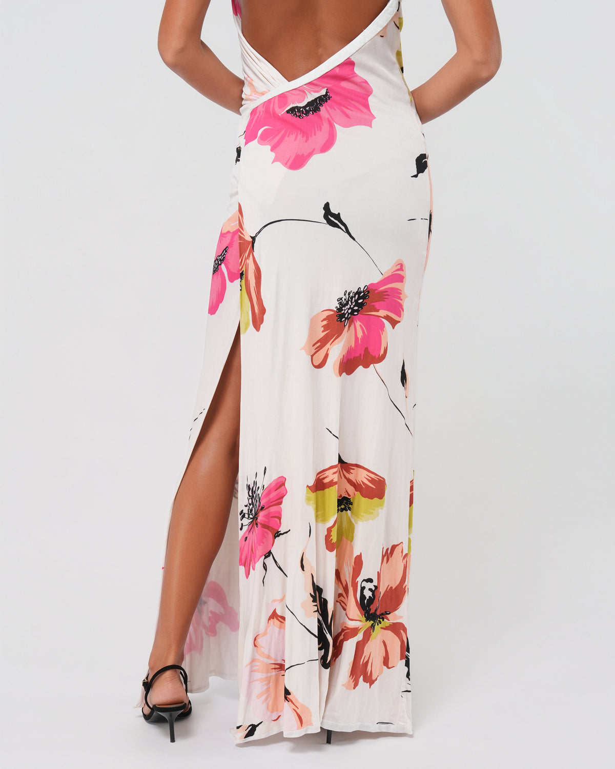 SS 2001 Floral Gown With Leather Strap