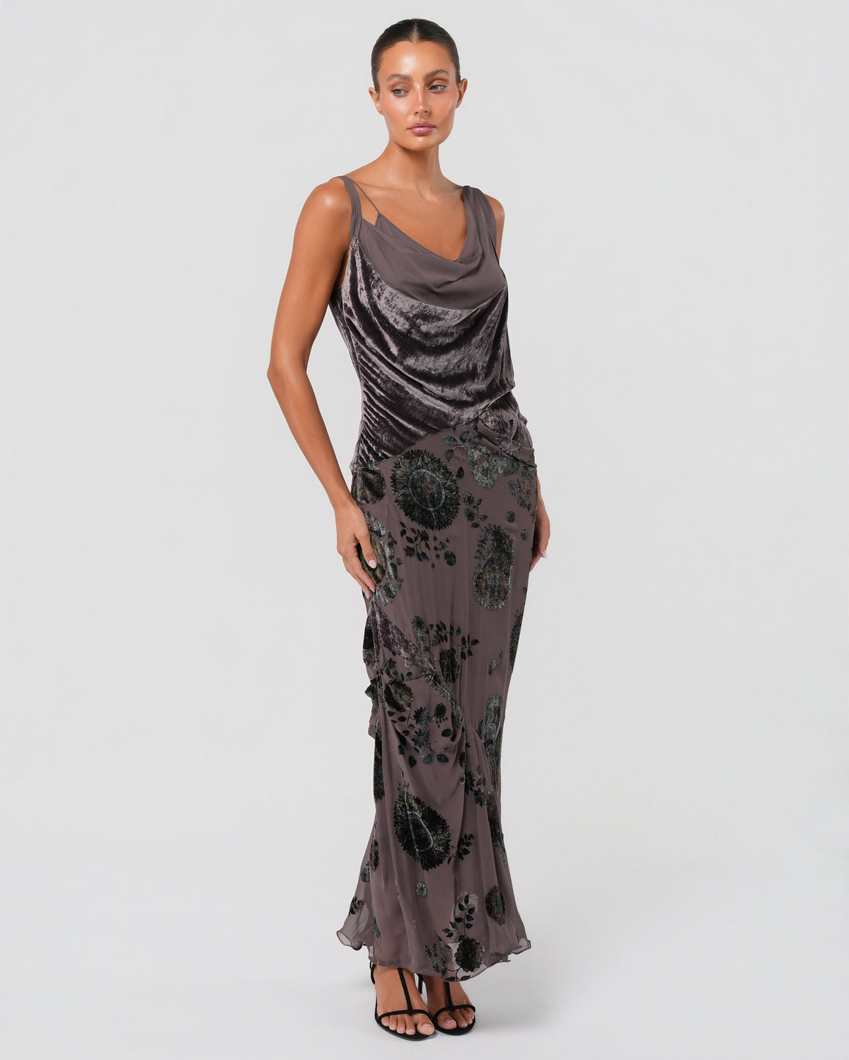 FW 2006 Silk and Devoré Velvet Gown