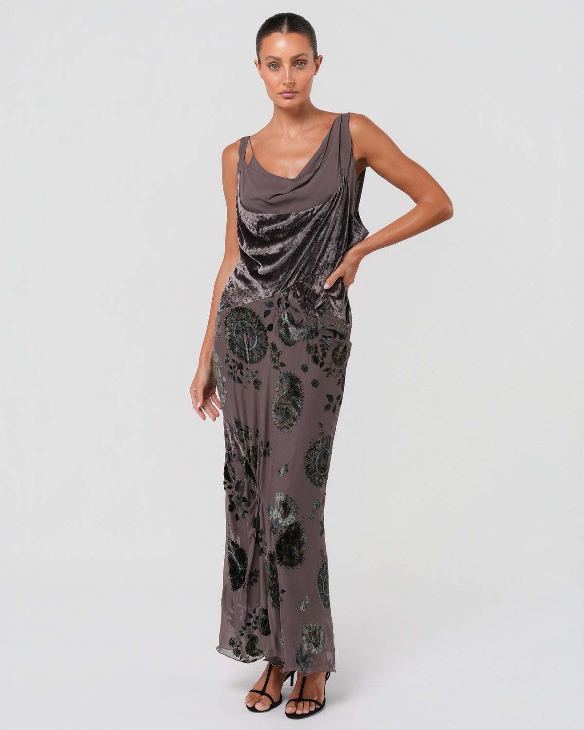 FW 2006 Silk and Devoré Velvet Gown
